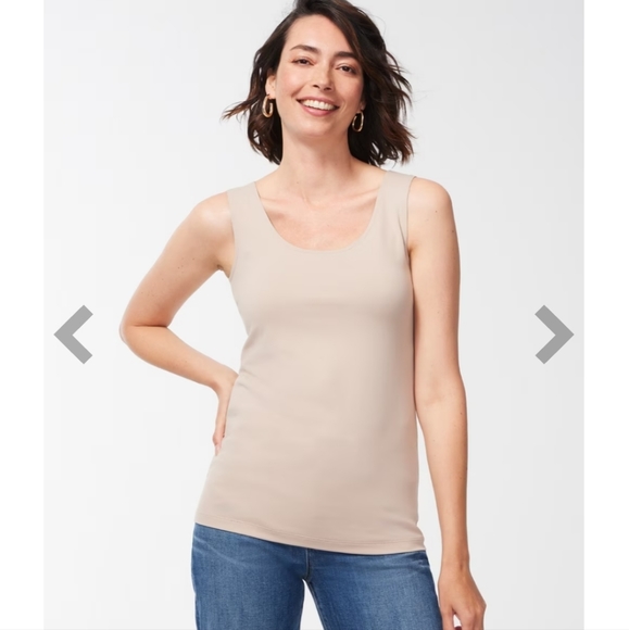 NWT Chicos Microfiber Tank Tan Size 2 = 12/14 Large - Picture 1 of 7